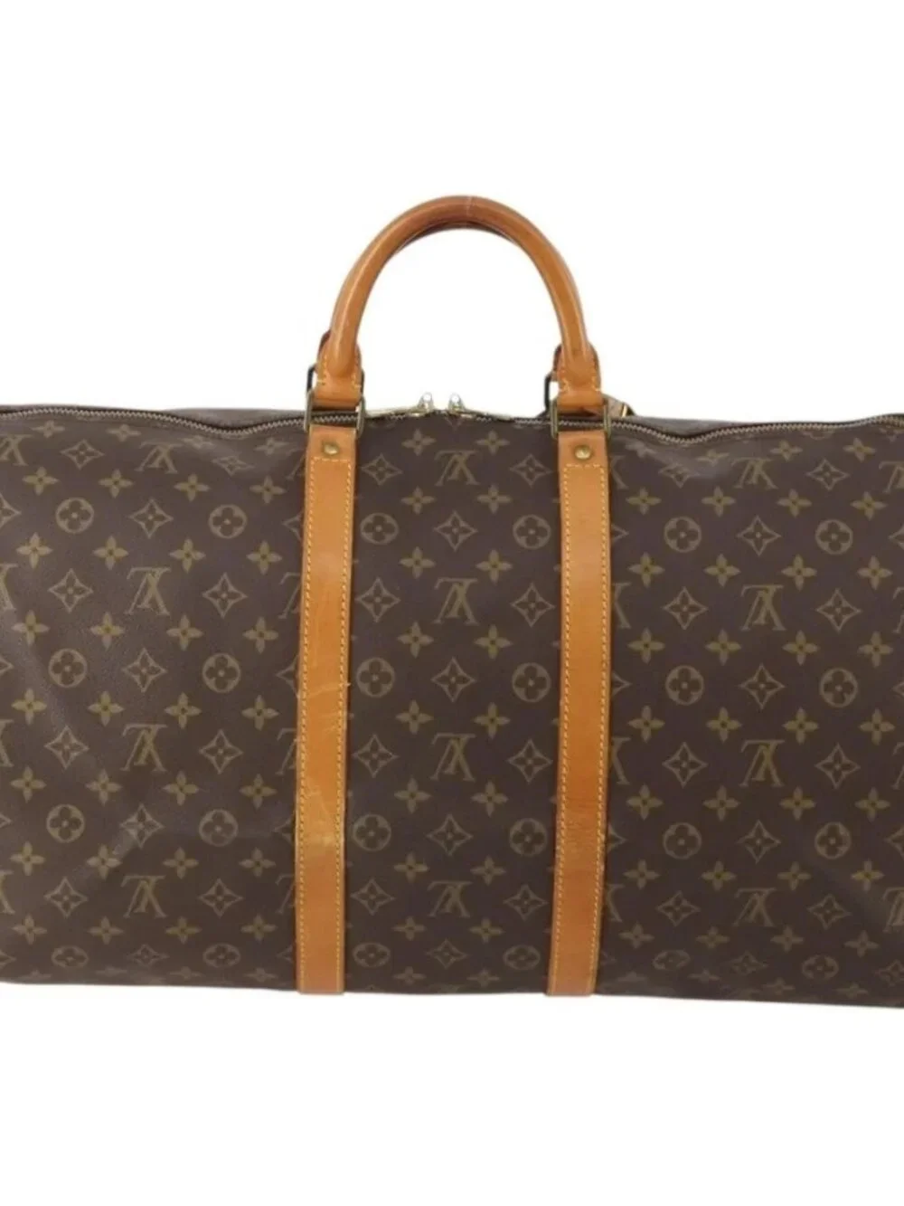 LOUIS VUITTON Monogram Keepall 55 Boston Bag M41424 LV Auth ka4321